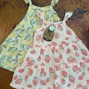 NWT 2 Pack of Rabbit + Bear Organic Dresses